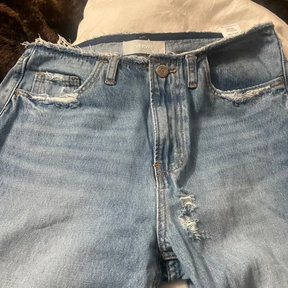 Vervet distressed raw hem wide leg jeans - Picture 12 of 15